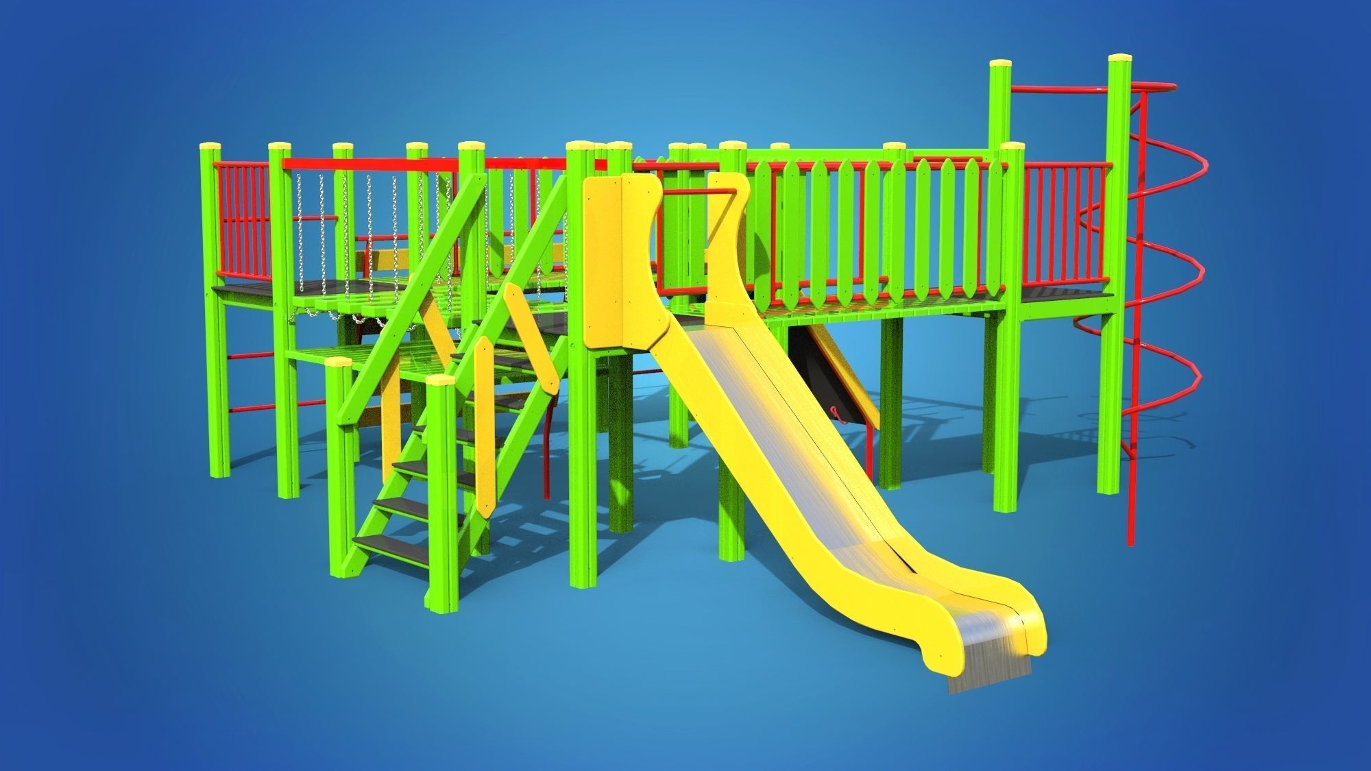 Playground for kids 3D model_2