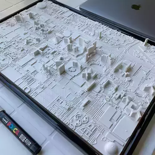 3D Las Vegas 3D Map City Art Landmark Las Vegas Skyline 3D print model