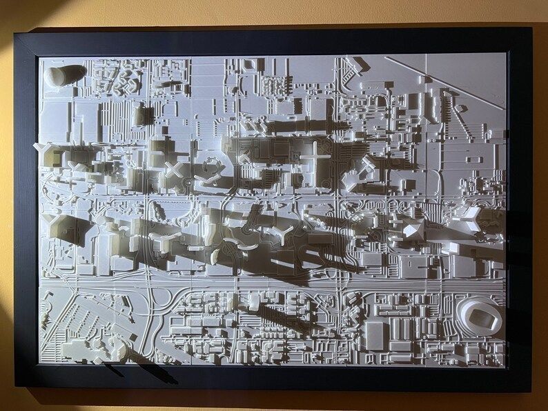 3D Las Vegas 3D Map City Art Landmark Las Vegas Skyline 3D print model_3