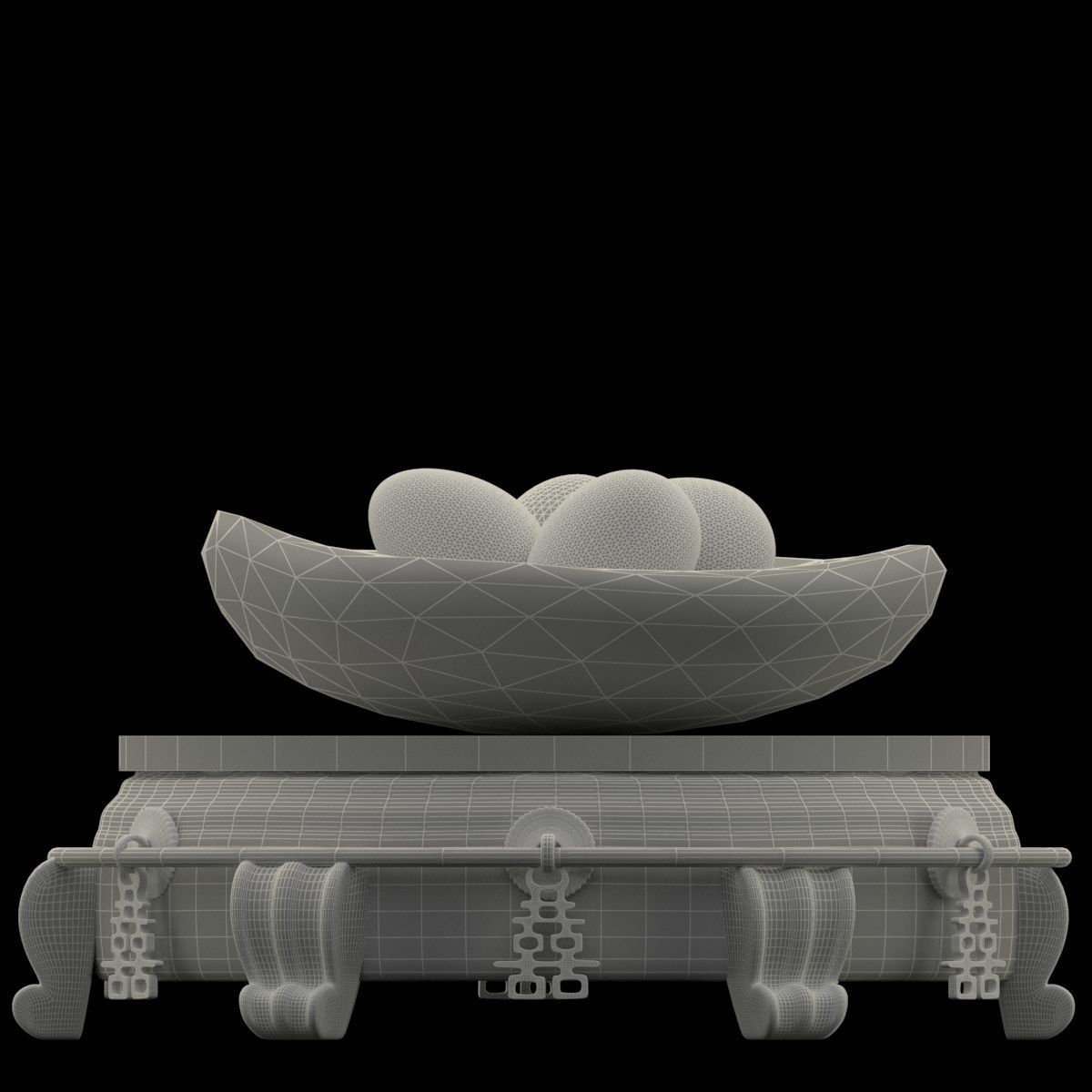 Chinese display stand with egg nest 3D model_5
