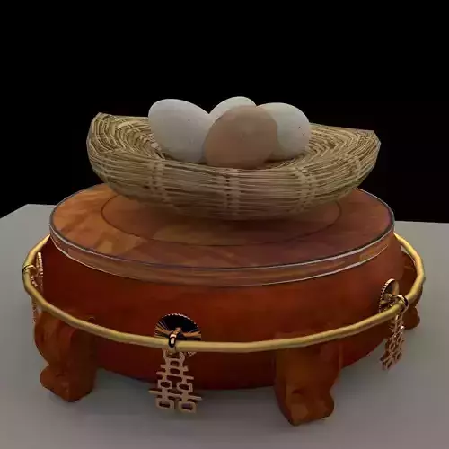 Chinese display stand with egg nest