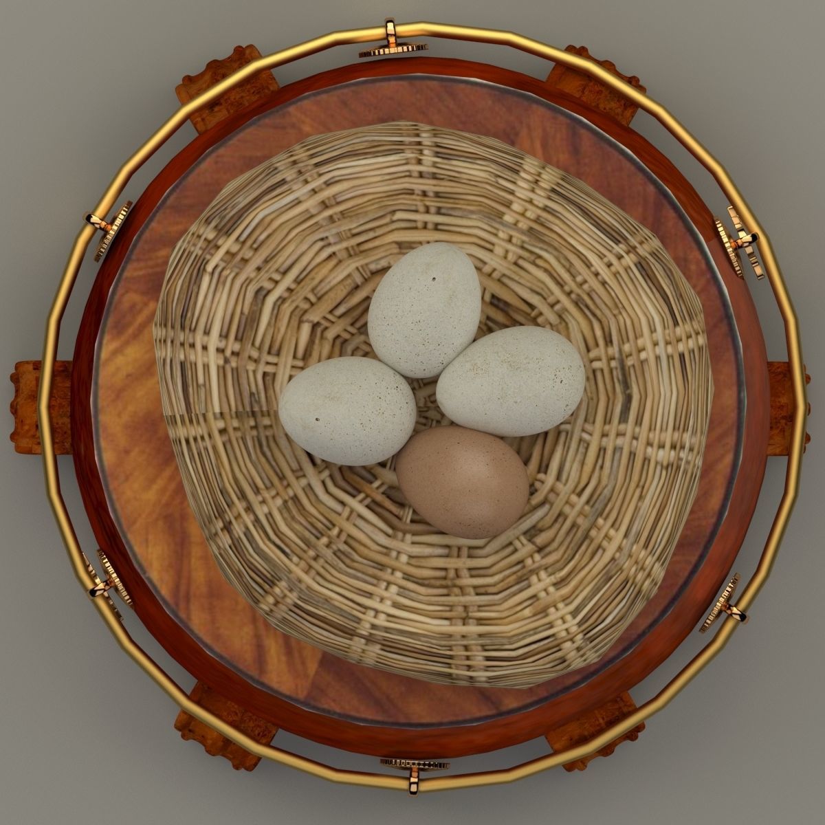 Chinese display stand with egg nest 3D model_2