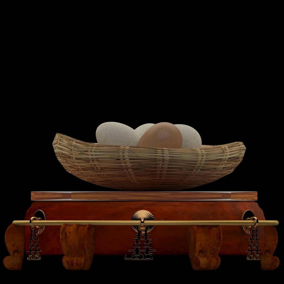 Chinese display stand with egg nest 3D model_3