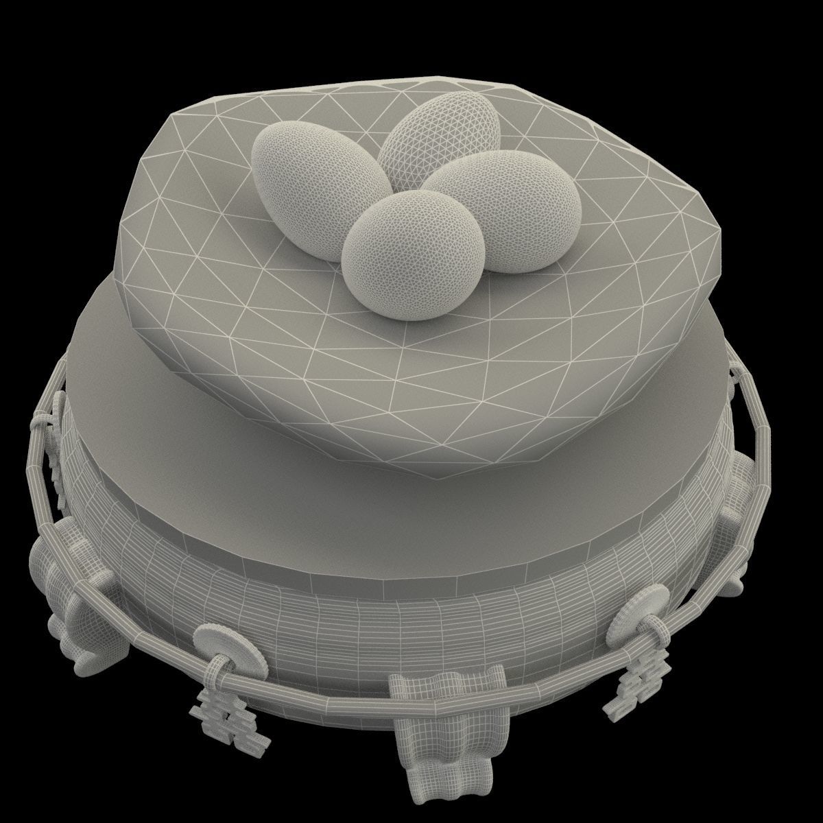 Chinese display stand with egg nest 3D model_7