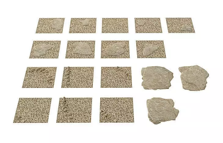 Sand And Stone Floor Pavement Tiles 3D model_0