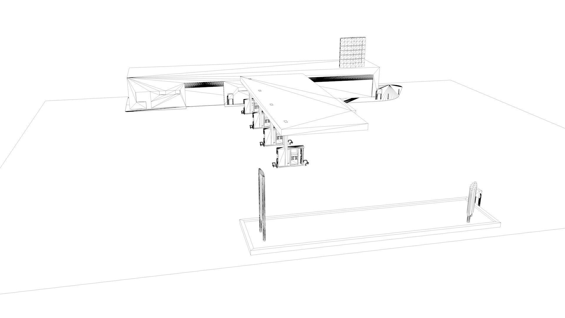Gas Station Low-poly 3D model_11