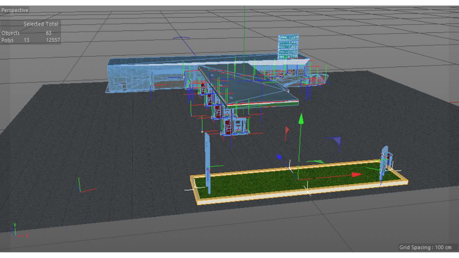 Gas Station Low-poly 3D model_9