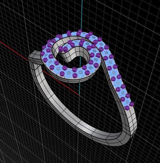 3Dm Stl Digital file Diamond ring Jewelry 3D print model 3D print model_8