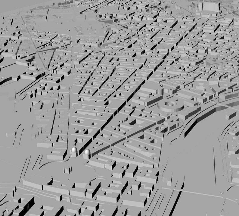 3D Rome Map City Art Landmark Model of Rome Skyline 3D print model_3