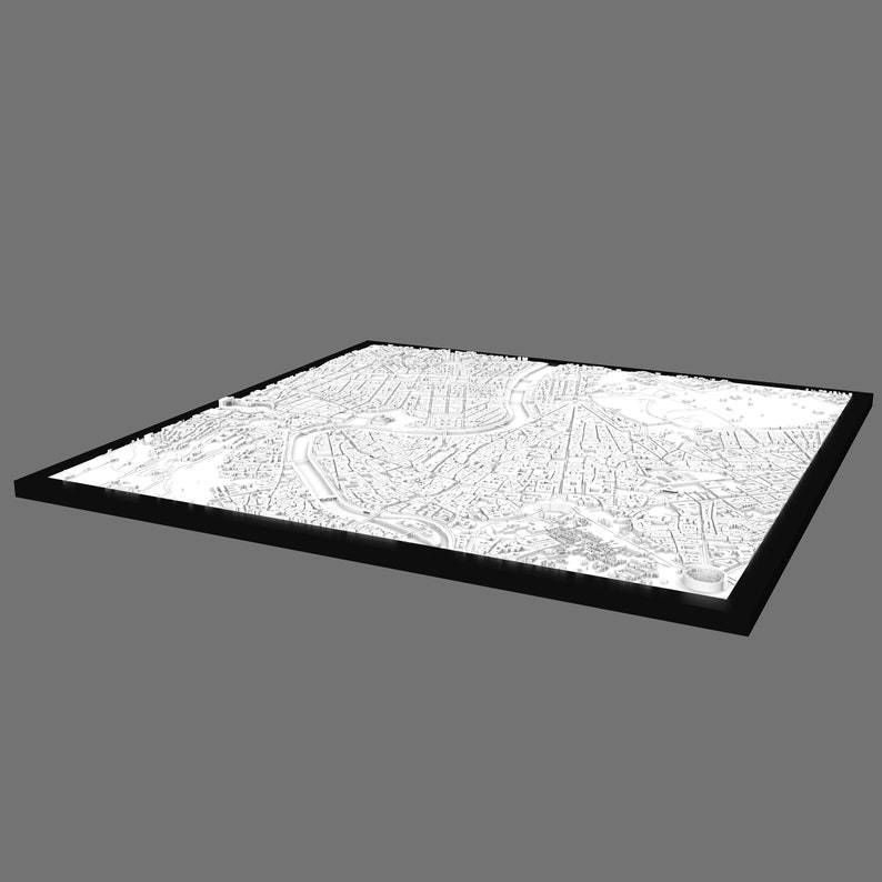 3D Rome Map City Art Landmark Model of Rome Skyline 3D print model_5