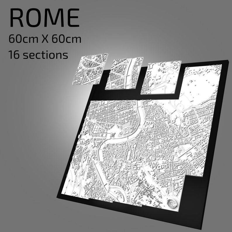 3D Rome Map City Art Landmark Model of Rome Skyline 3D print model_1