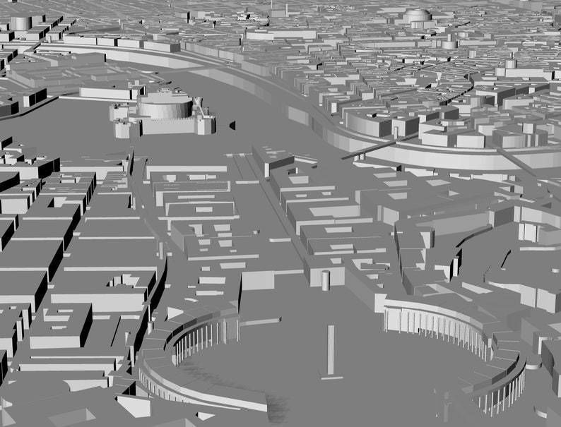 3D Rome Map City Art Landmark Model of Rome Skyline 3D print model_4