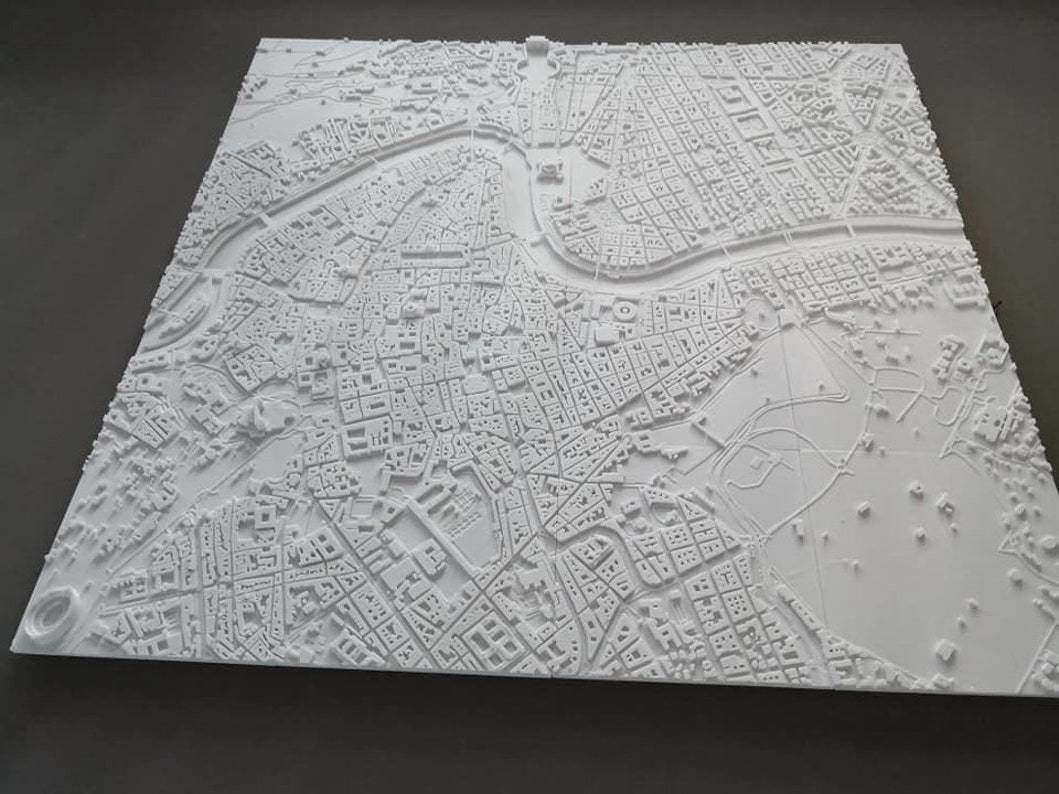 3D Rome Map City Art Landmark Model of Rome Skyline 3D print model_2