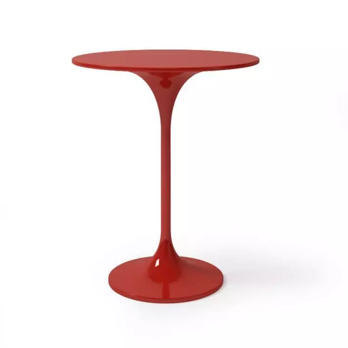 Red Round Bar Table 3D model_0