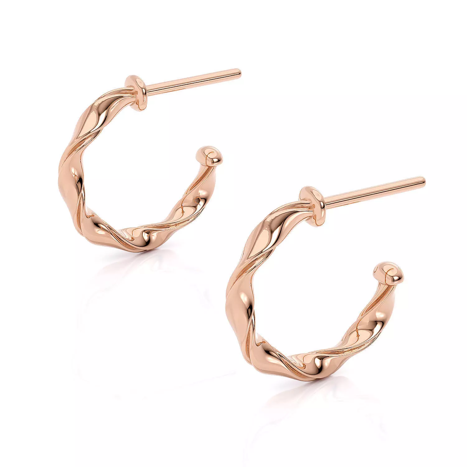 Earrings ribbon studs printable 3d model 3D print model