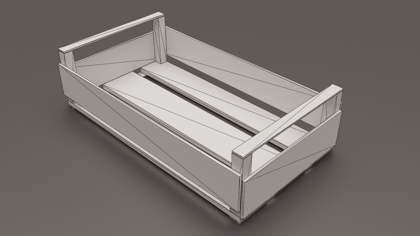 Wooden Crate Game Ready ideal for street market Free low-poly 3D model_8