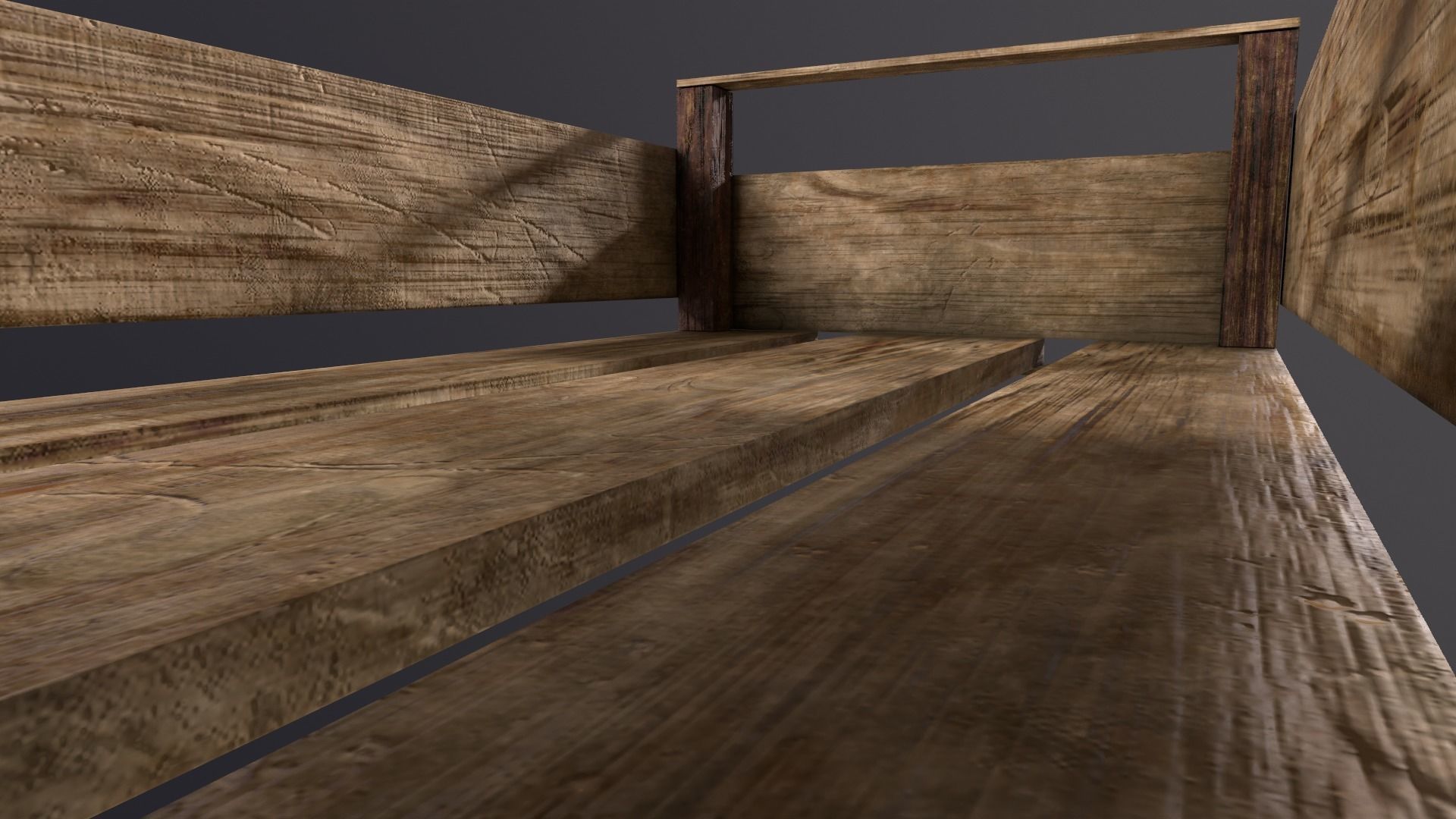 Wooden Crate Game Ready ideal for street market Free low-poly 3D model_5