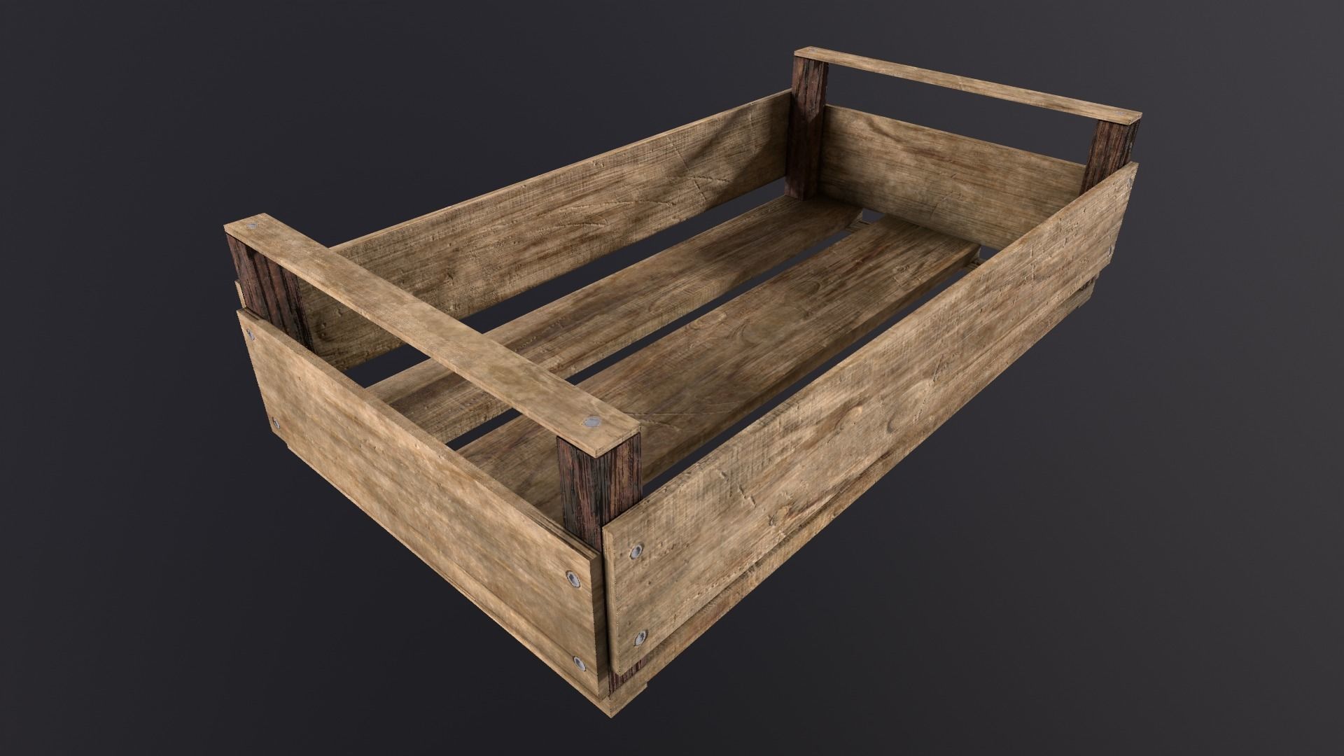 Wooden Crate Game Ready ideal for street market Free low-poly 3D model_2