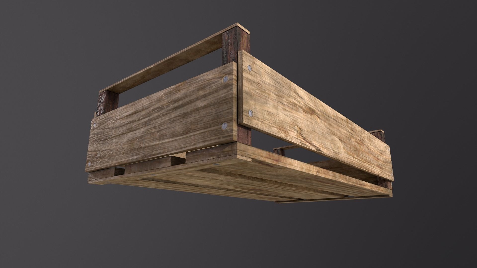Wooden Crate Game Ready ideal for street market Free low-poly 3D model_4