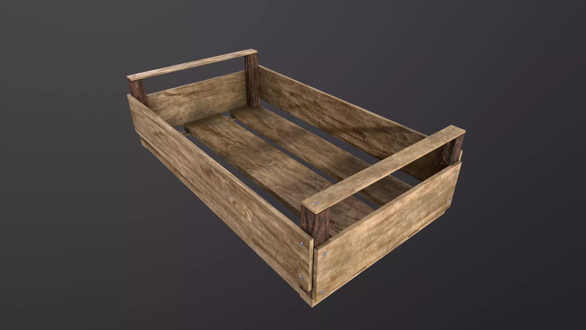 Wooden Crate Game Ready ideal for street market Free low-poly 3D model_0