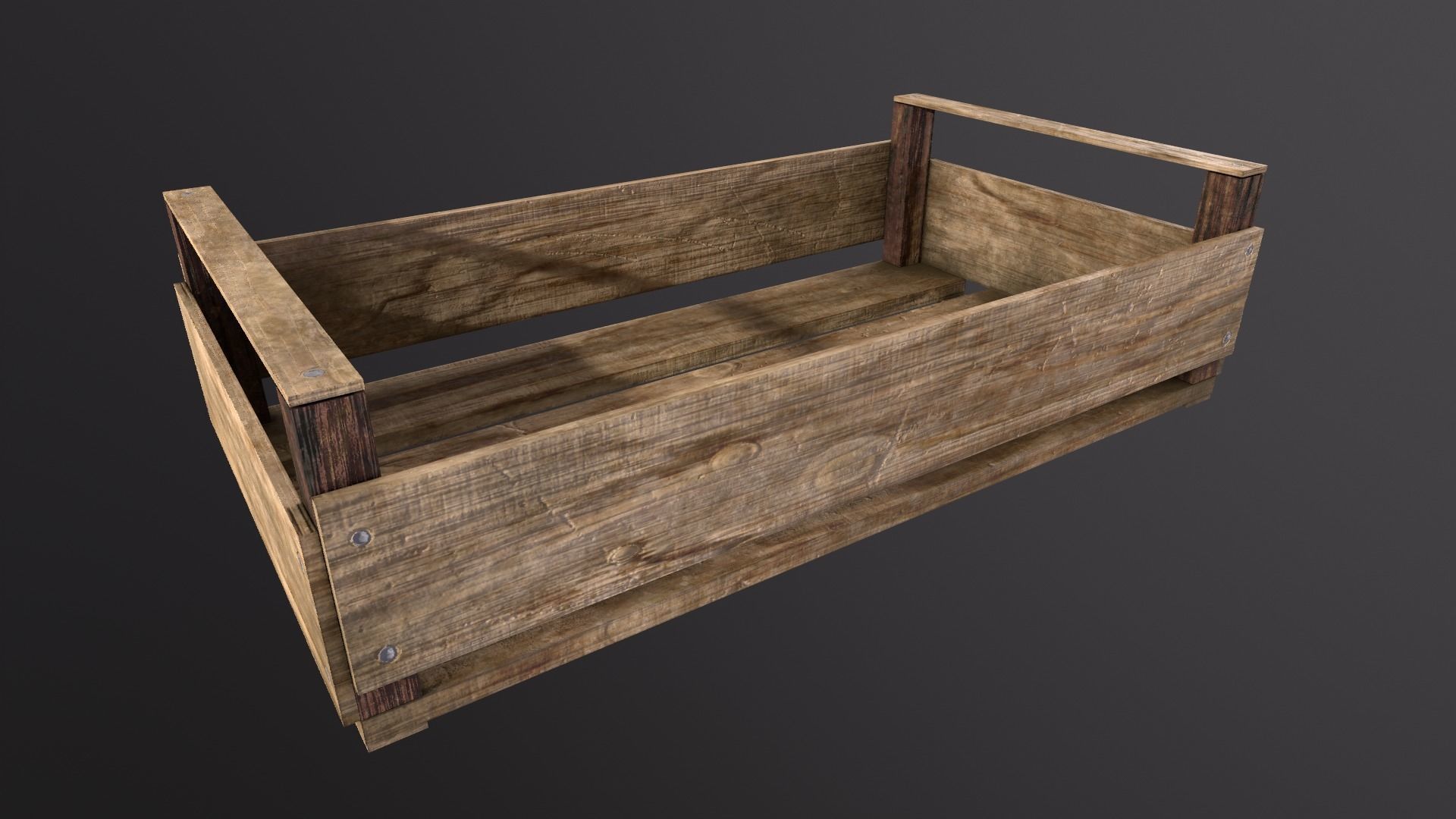 Wooden Crate Game Ready ideal for street market Free low-poly 3D model_3