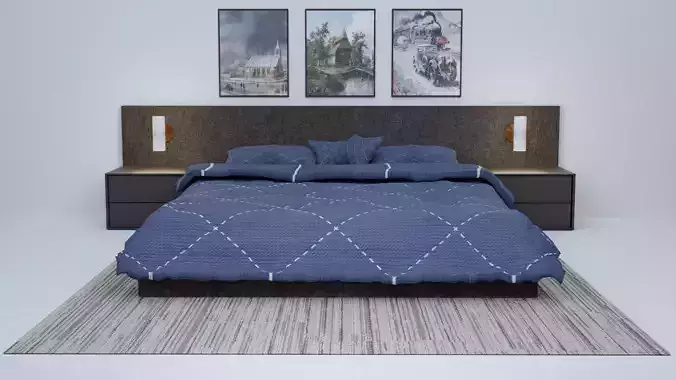 Bedroom modern bed frame with headboard and footboard