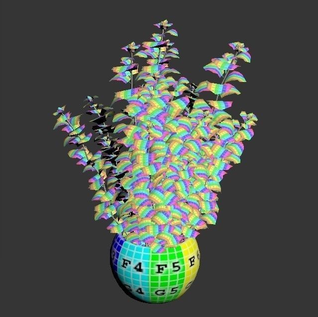 Cannabis Low poly plant in pot 3D model_8