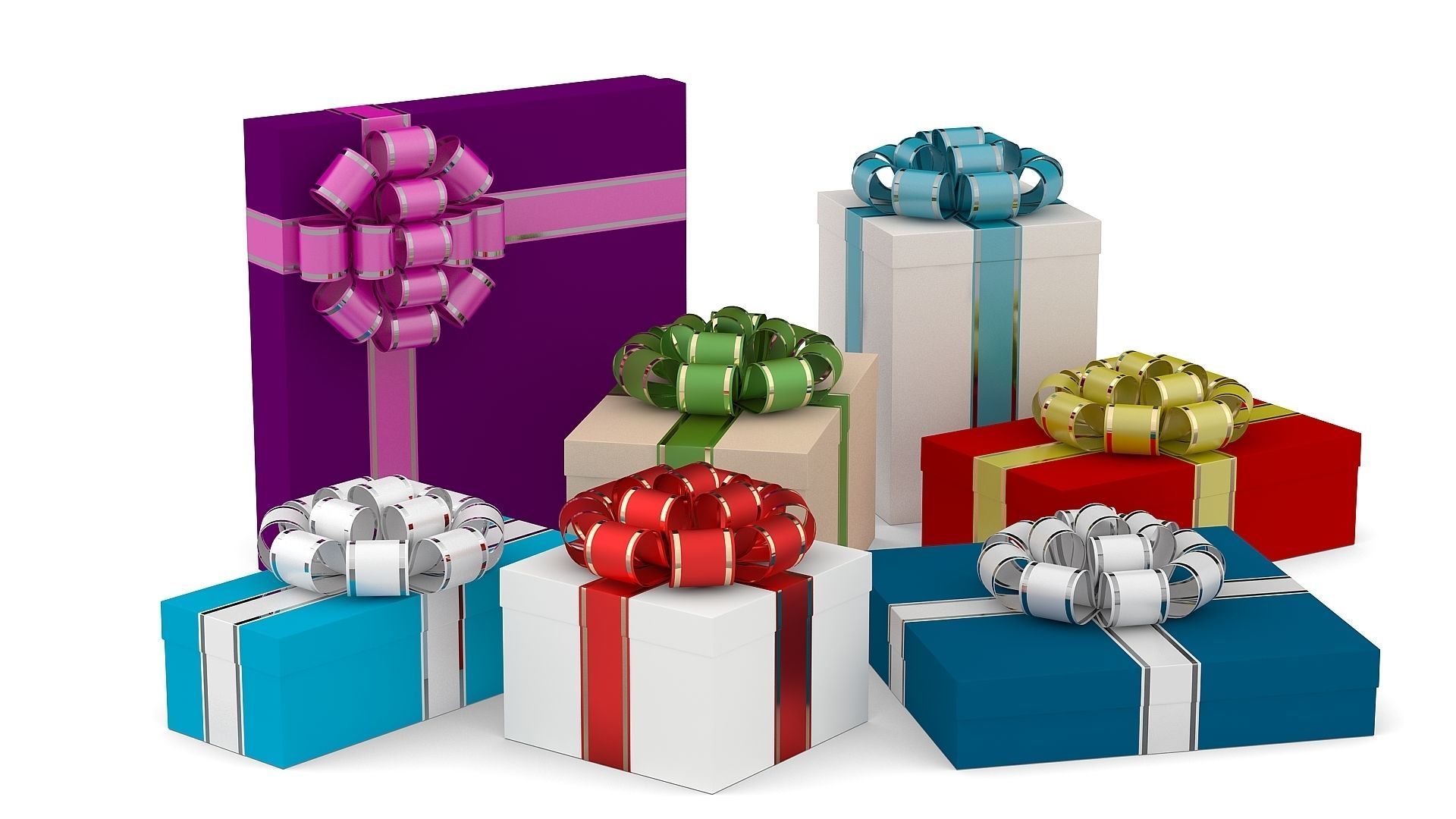Gift box Low-poly 3D model_14