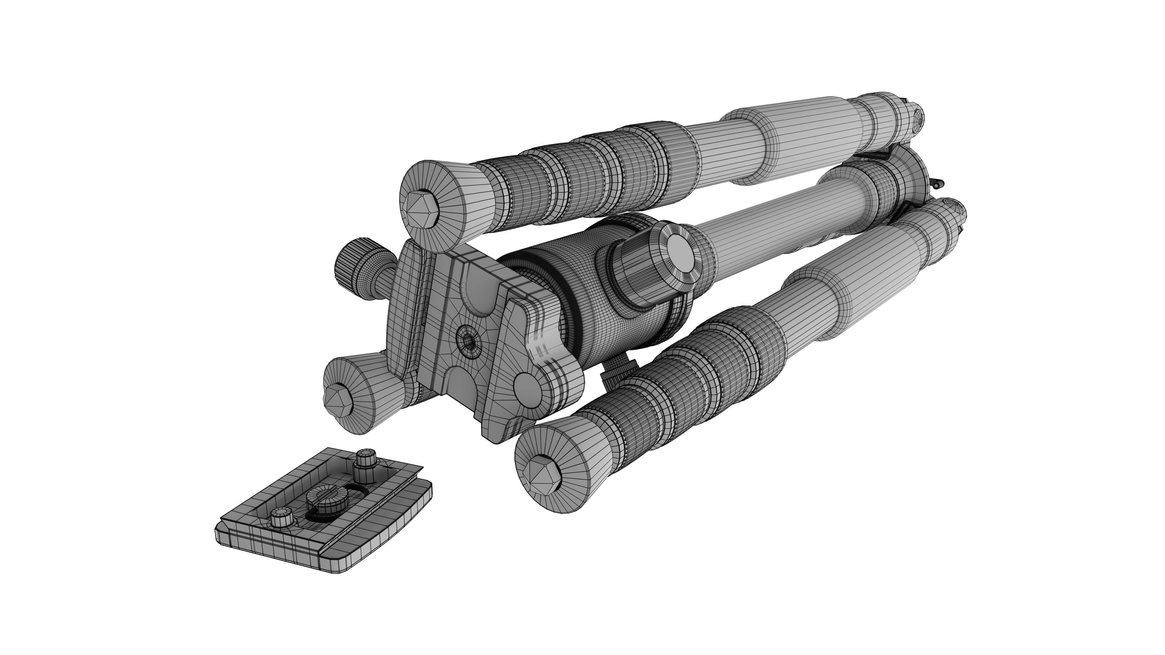 ZOMEi Ultra Travel Tripod with Twist Locks 3D model_7