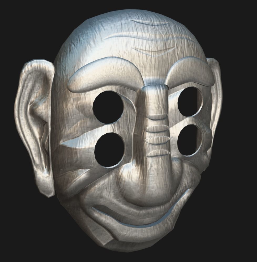 BangsangshiTal - Korean Traditional Mask Low-poly 3D model_8