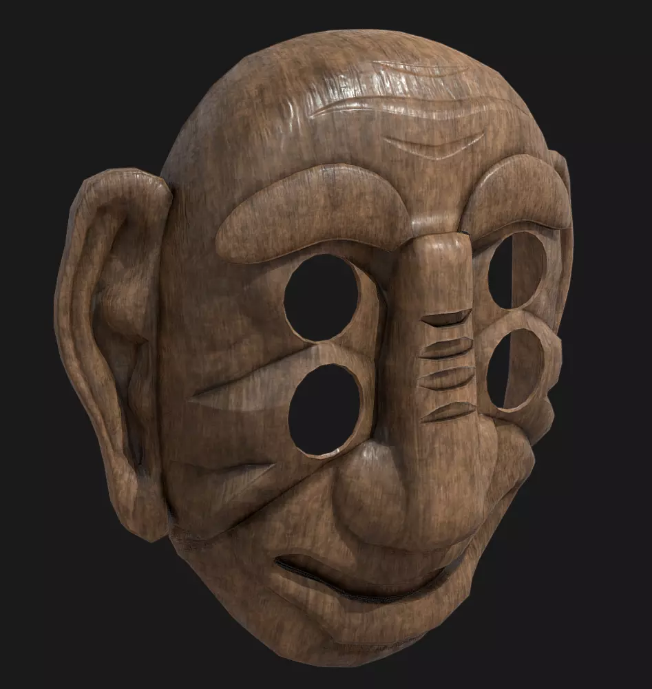 BangsangshiTal - Korean Traditional Mask Low-poly 3D model_0