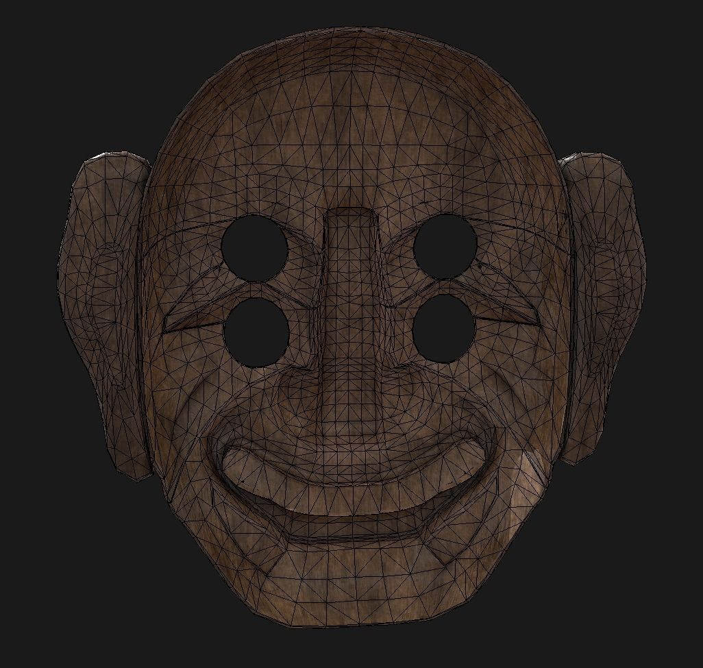 BangsangshiTal - Korean Traditional Mask Low-poly 3D model_7