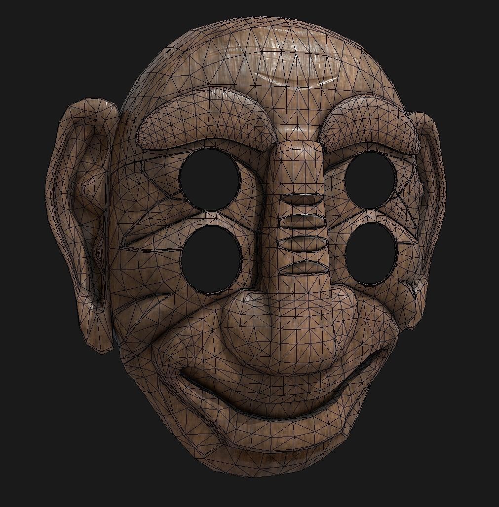BangsangshiTal - Korean Traditional Mask Low-poly 3D model_6