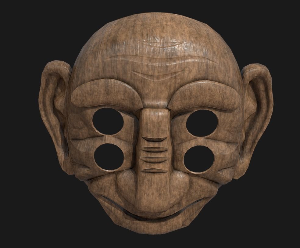 BangsangshiTal - Korean Traditional Mask Low-poly 3D model_4