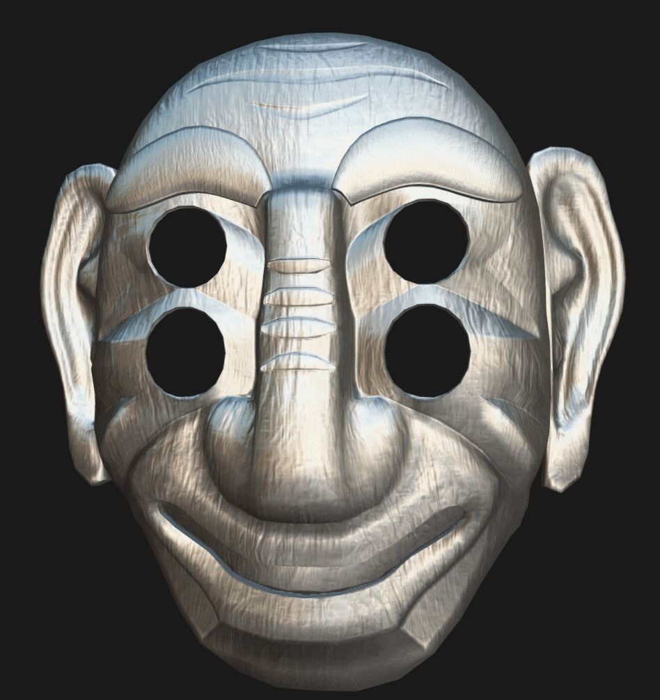 BangsangshiTal - Korean Traditional Mask Low-poly 3D model_9