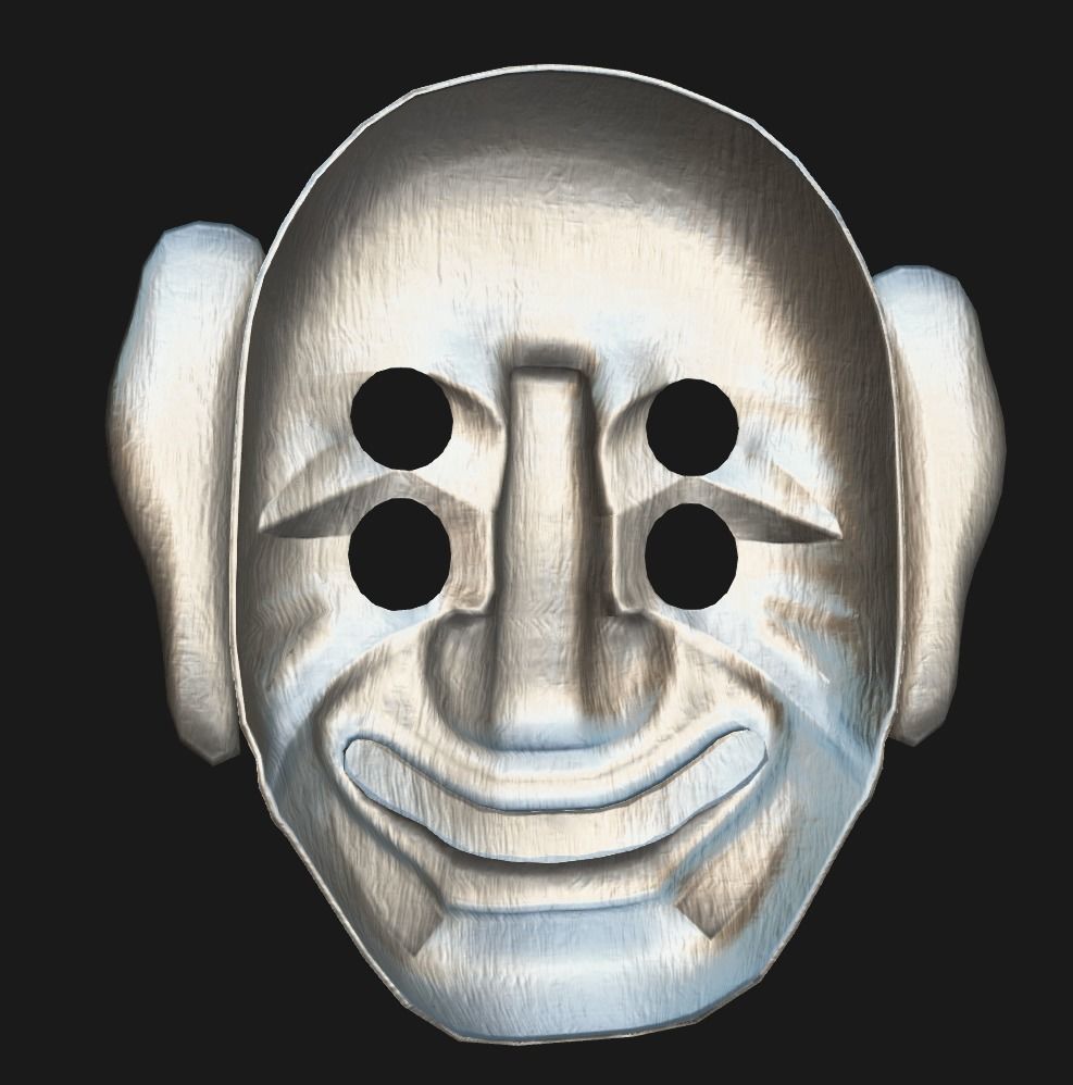 BangsangshiTal - Korean Traditional Mask Low-poly 3D model_10