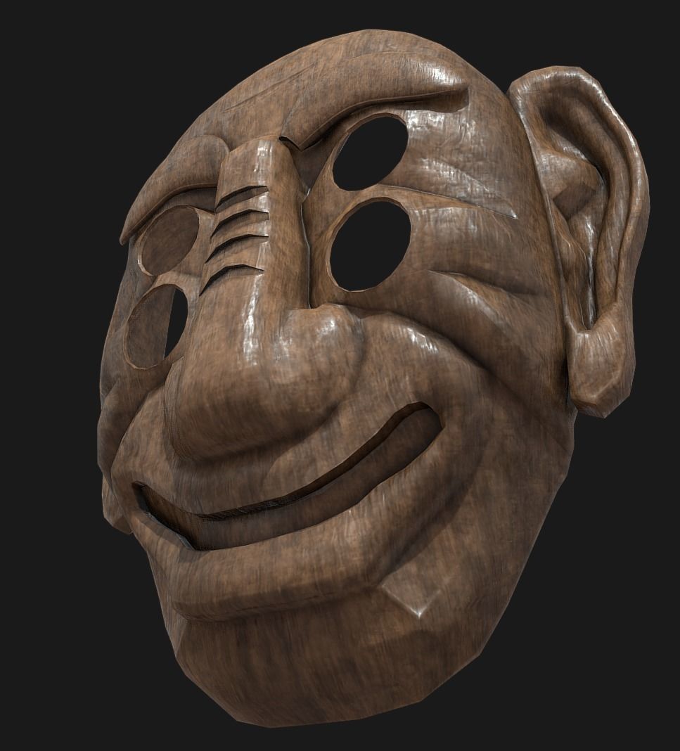 BangsangshiTal - Korean Traditional Mask Low-poly 3D model_5
