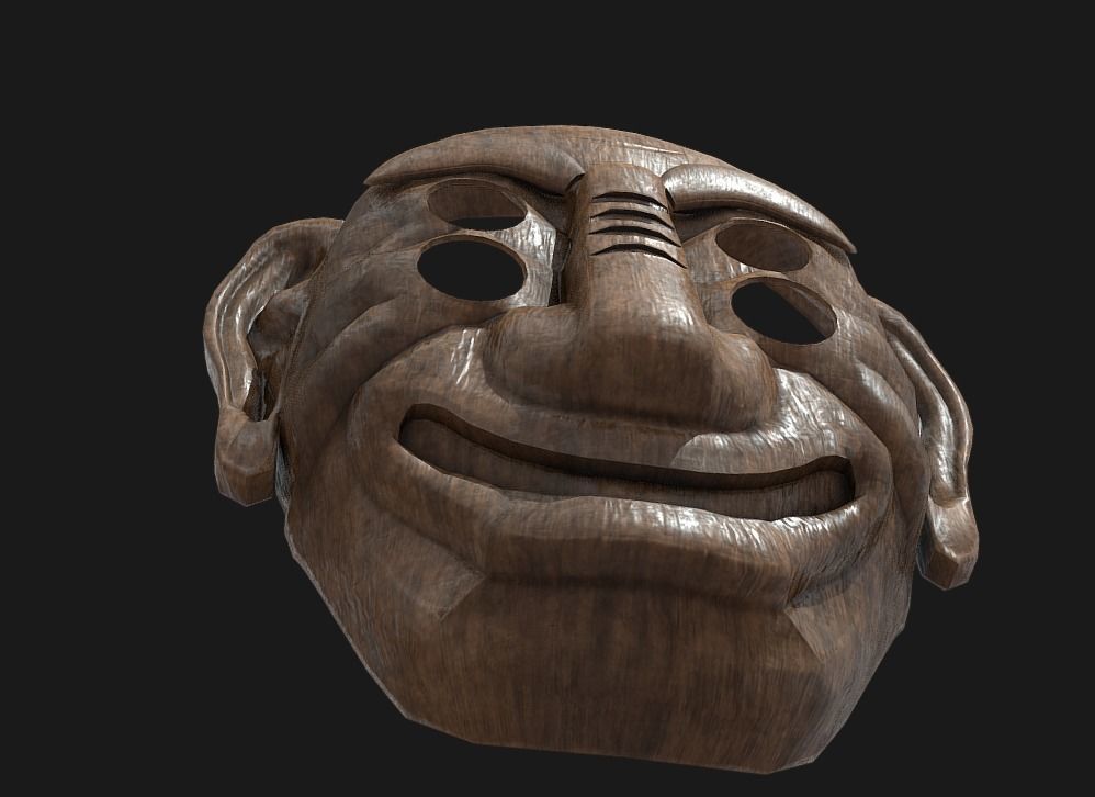 BangsangshiTal - Korean Traditional Mask Low-poly 3D model_3