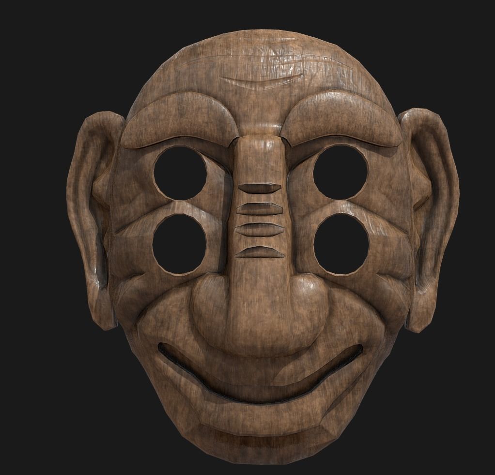 BangsangshiTal - Korean Traditional Mask Low-poly 3D model_1