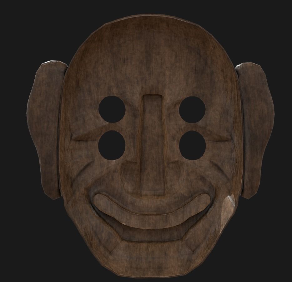 BangsangshiTal - Korean Traditional Mask Low-poly 3D model_2