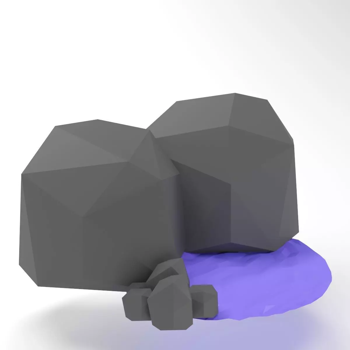 low poly rock Free low-poly 3D model_0