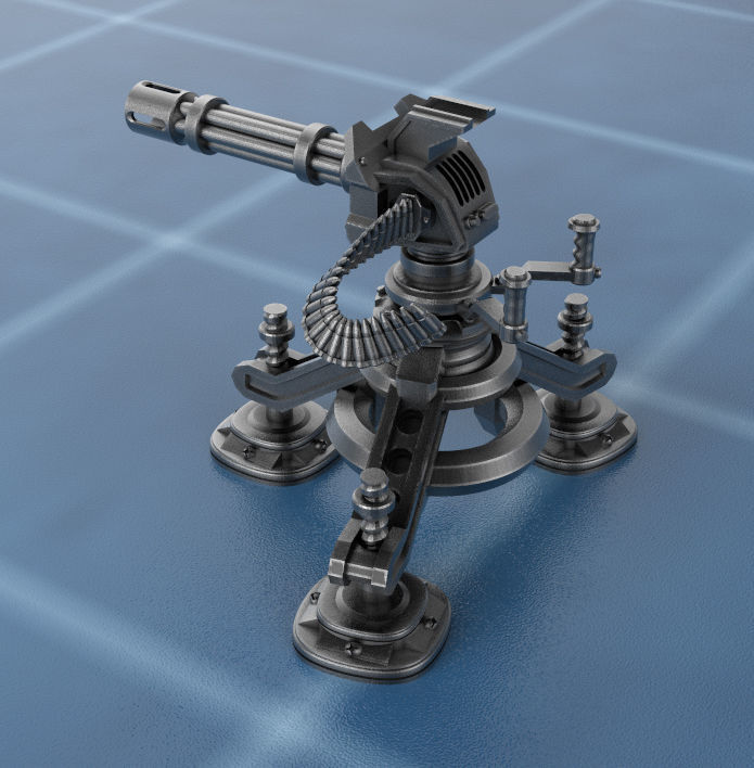 SCI FI TURRETS PACK 5pcs 3D print model_12