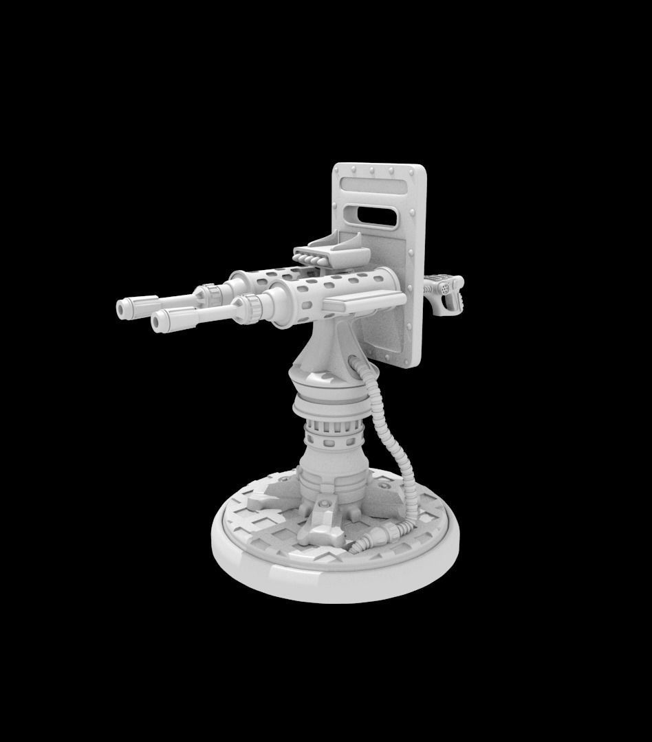 SCI FI TURRETS PACK 5pcs 3D print model_36