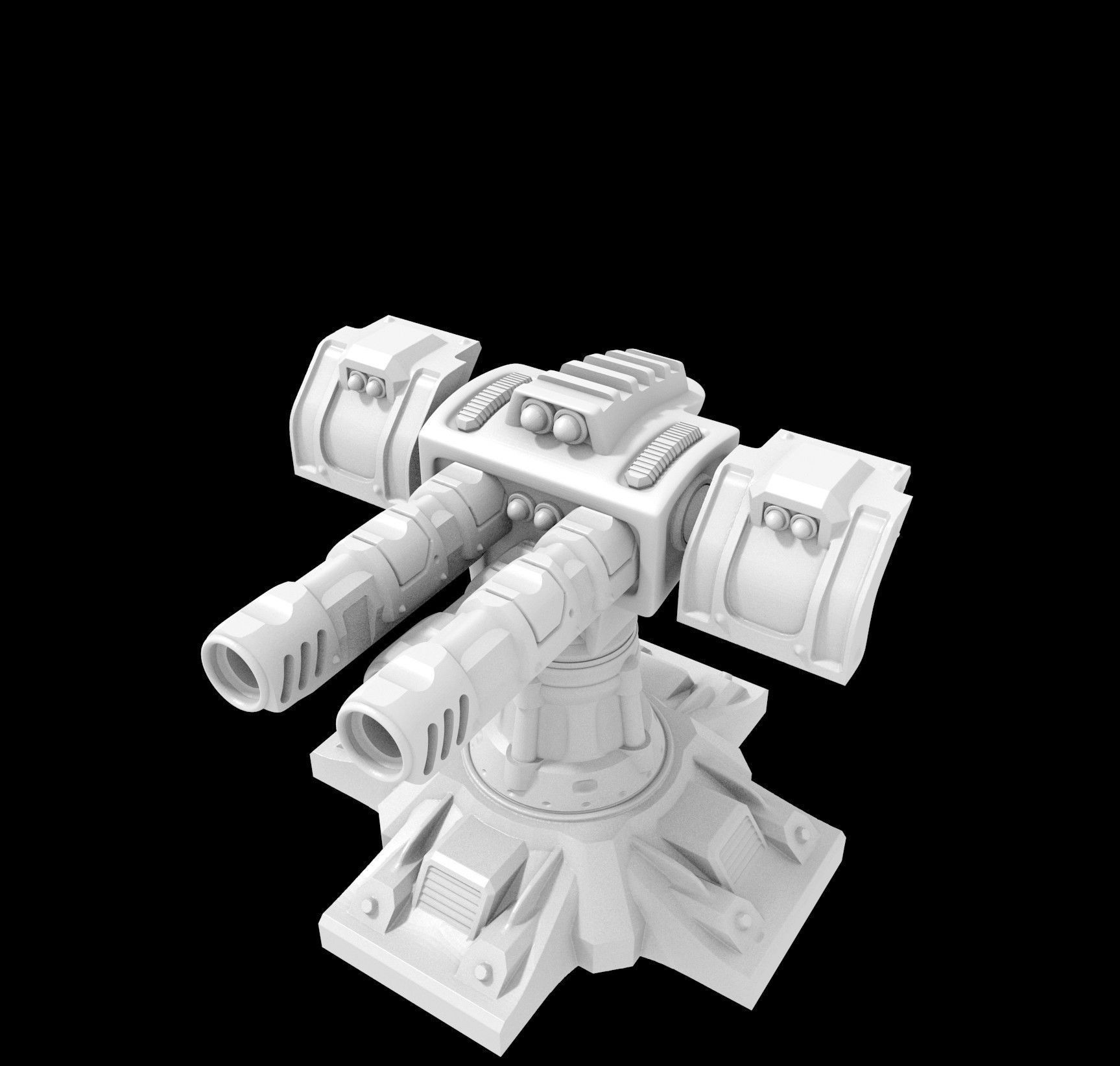 SCI FI TURRETS PACK 5pcs 3D print model_30