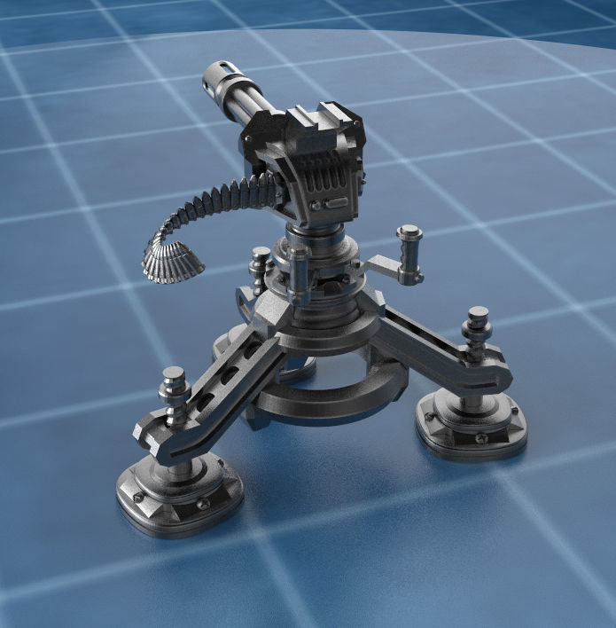 SCI FI TURRETS PACK 5pcs 3D print model_10