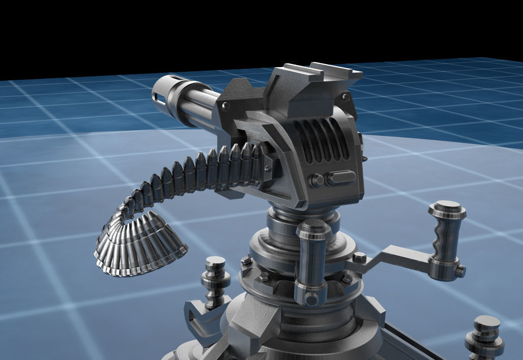 SCI FI TURRETS PACK 5pcs 3D print model_5