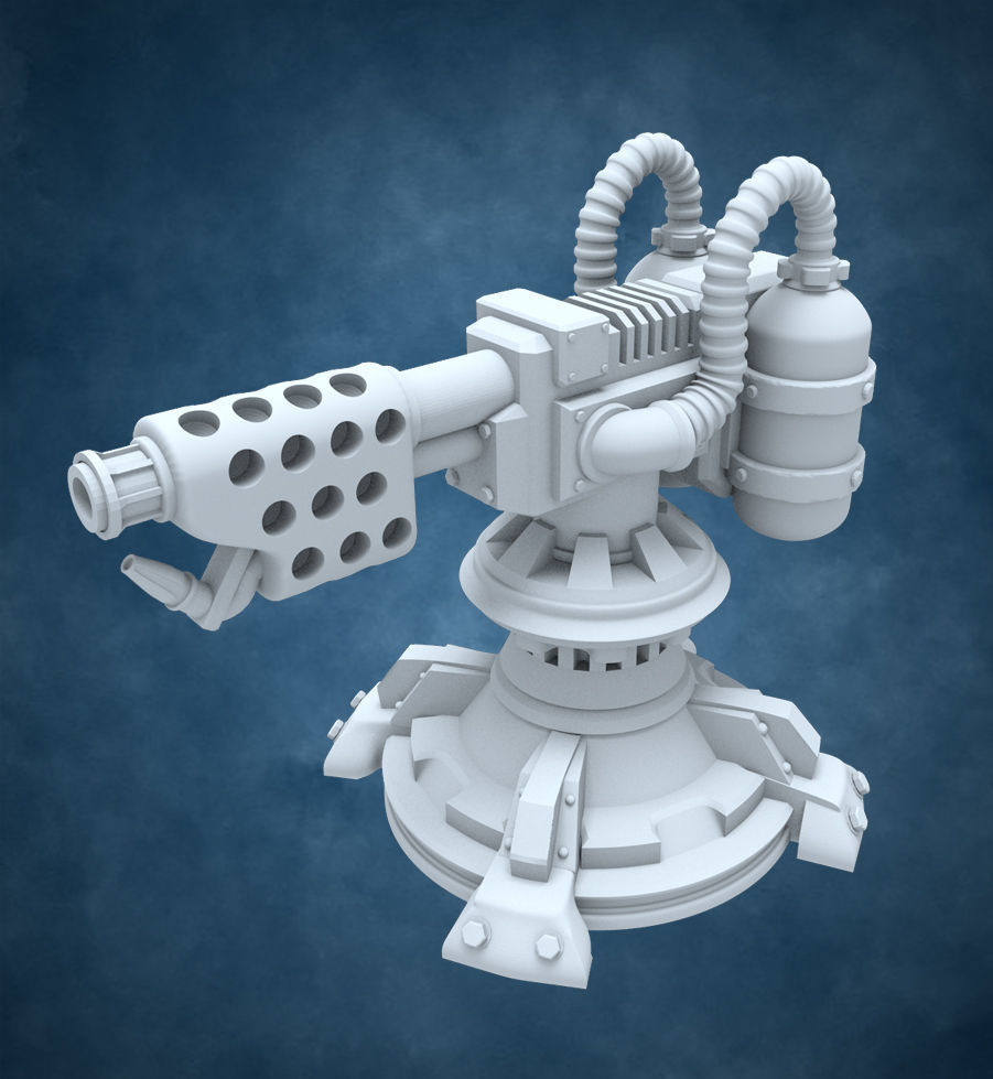 SCI FI TURRETS PACK 5pcs 3D print model_22