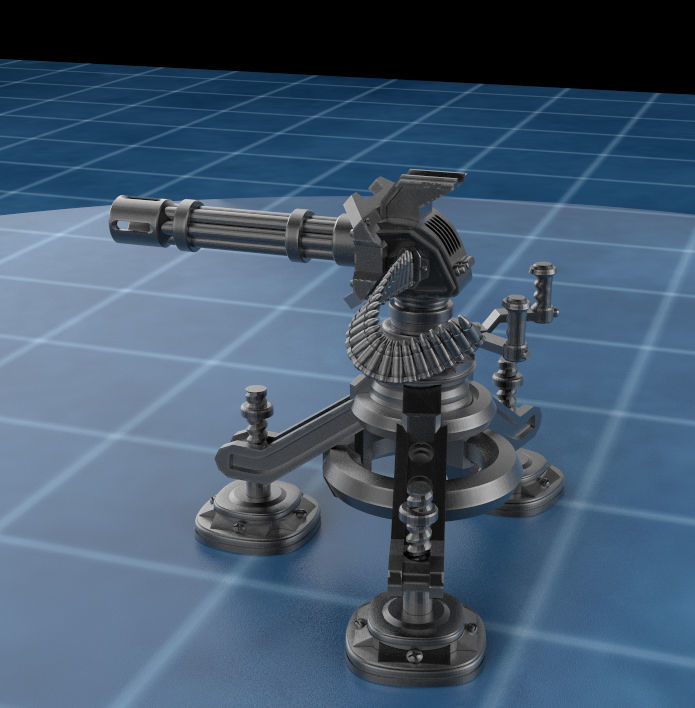 SCI FI TURRETS PACK 5pcs 3D print model_11