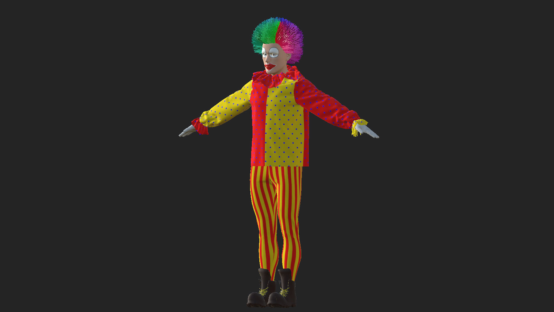 Clown Jester Low-poly 3D model_11