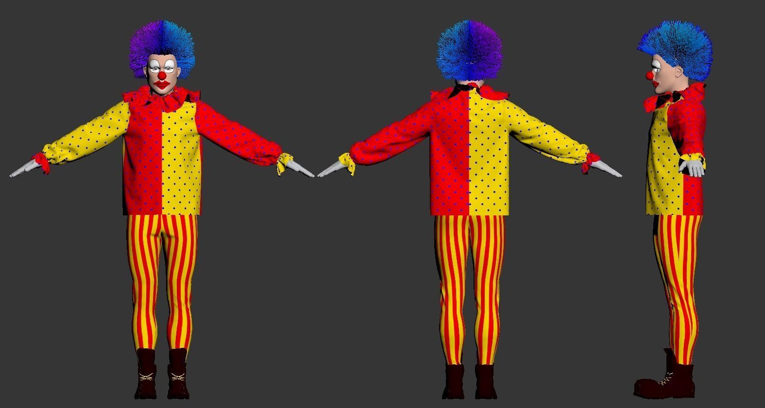Clown Jester Low-poly 3D model_2